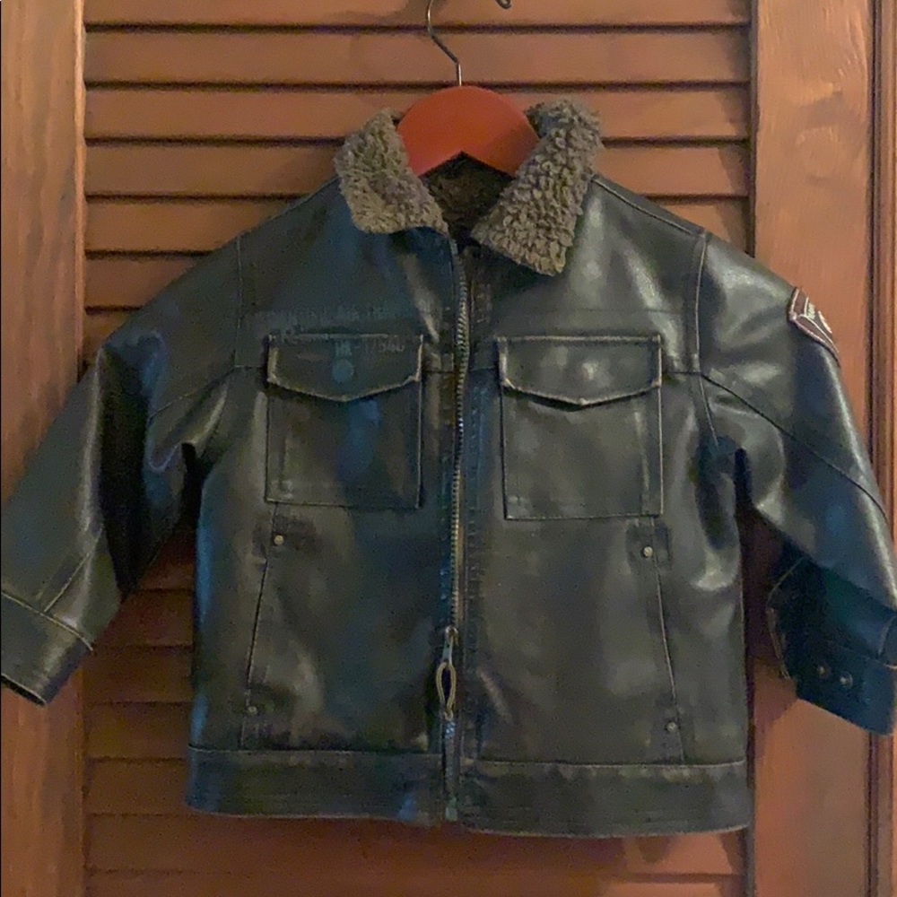 Faux Leather Bomber Jacket
